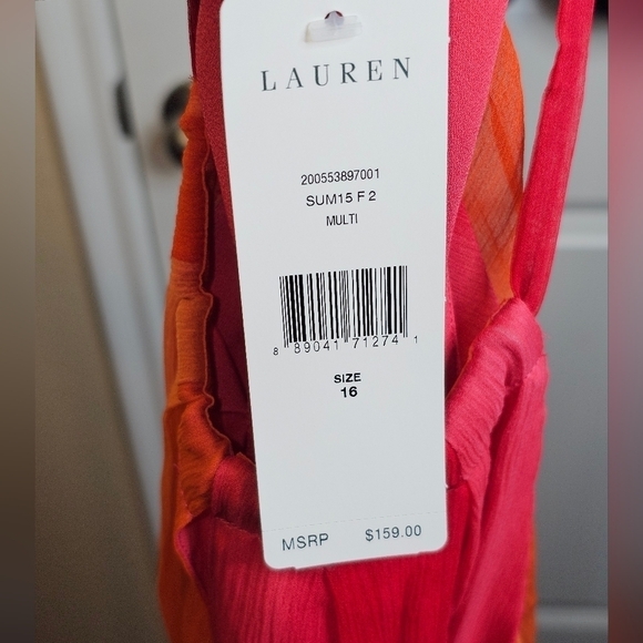 Lauren Ralph Lauren Red and Orange Blouse - Picture 4 of 4